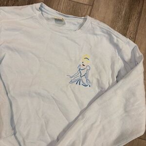 👑Cinderella👑 Embroidered Comfort Colors Light Blue Sweatshirt